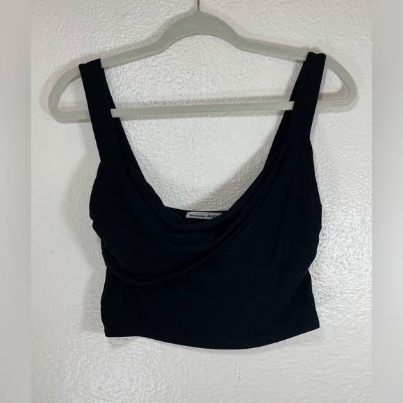 Reformation Black Sleeveless Cowl Neck Crop Top Women’s Small Summer Spring - Picture 1 of 8